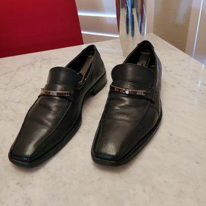 Versace Men's Vintage Black Leather Loafers. Size 10.5